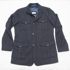 Jared M wool Jacket Size 48 Navy Blue car coat